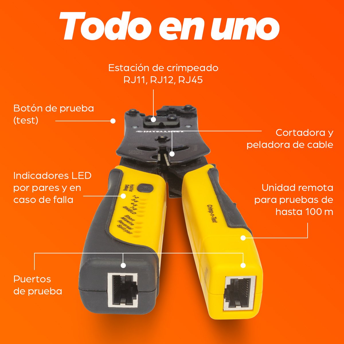 EAN 0766623780124 - Intellinet 780124 crimpadora Herramienta para prensar Negro, Amarillo imagen 9