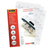 Fundas De Plastificar Fellowes 5396301 Acabado En Brillo  A4 125 Micras Pack 25 Universal