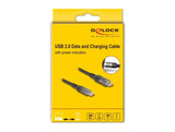 Delock 85409 Cable De De Datos Y Carga Rápida Usb 2.0 Usb Type-C Macho A Macho Pd 3.0 100 W Con Indicación De Potencia Transparente 2 M