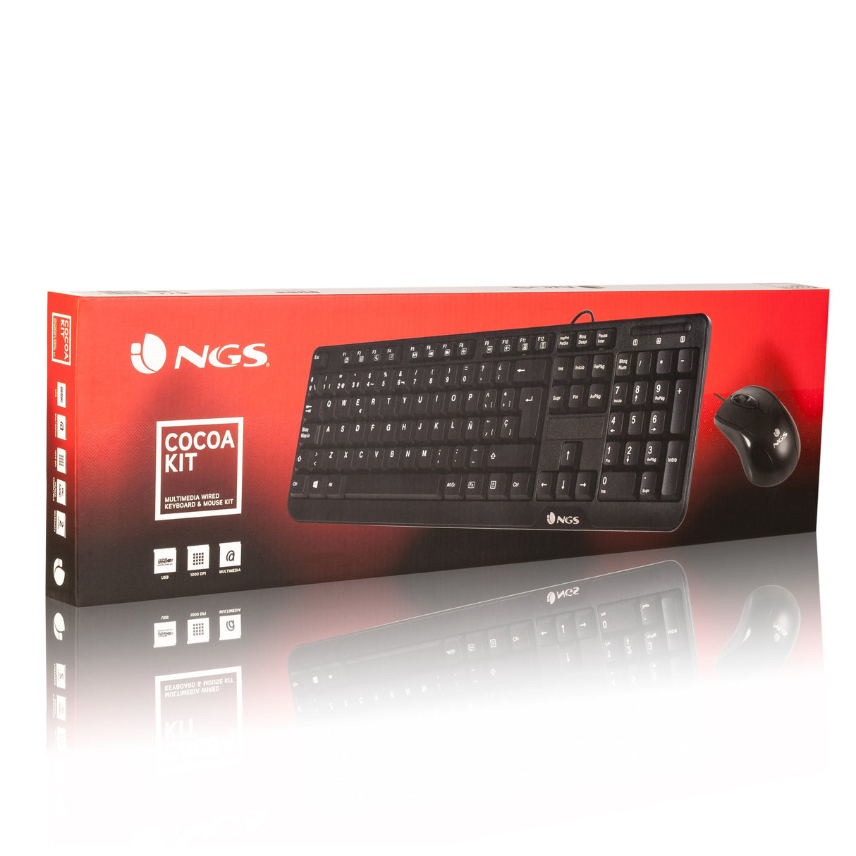 EAN 8435430609479 - NGS Cocoa Kit, QWERTY, ES teclado Ratón incluido Universal USB Negro imagen 6