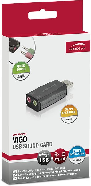 Speedlink Vigo - Tarjeta De Sonido Usb    Negro