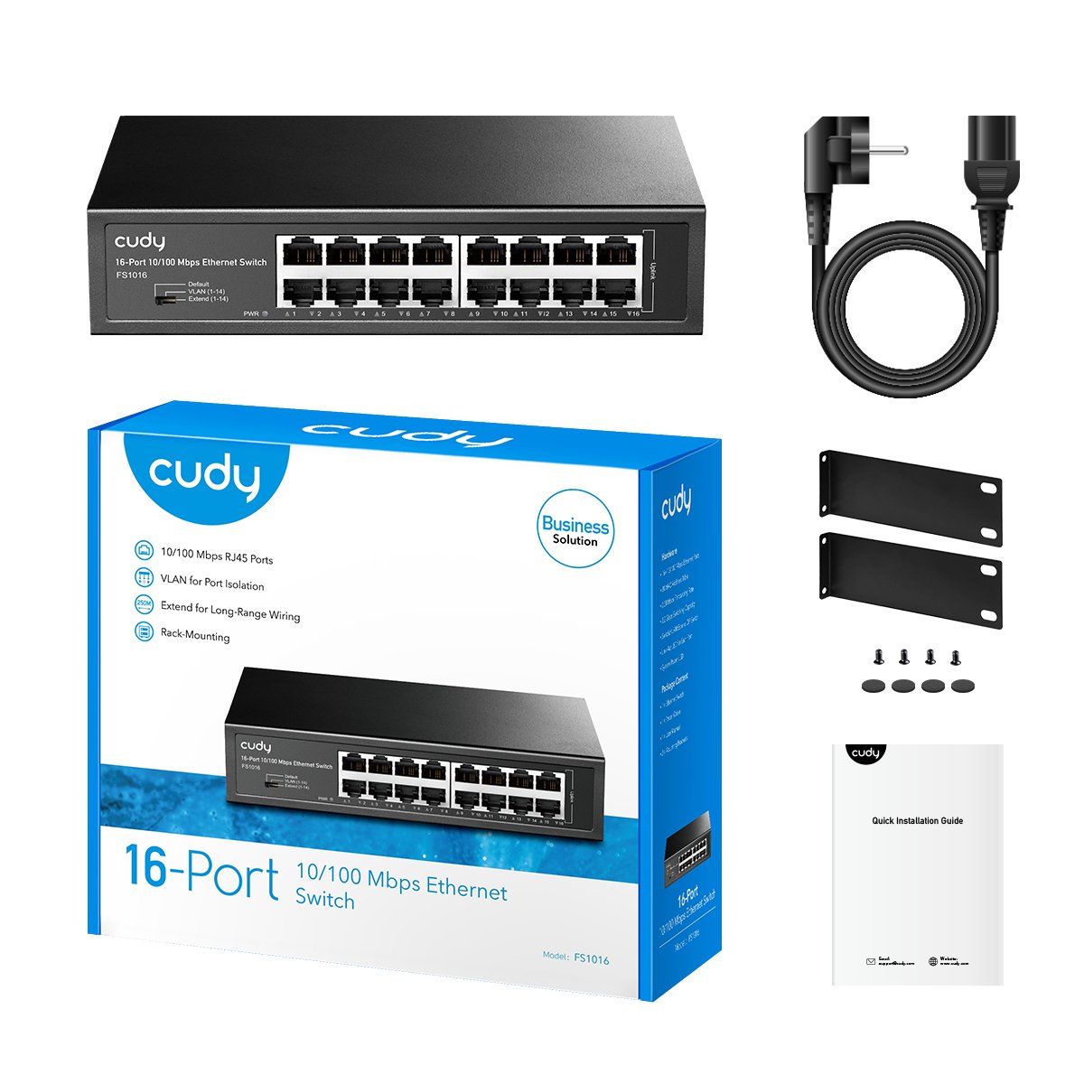 EAN 6971690793890 - Cudy FS1016 switch Fast Ethernet (10/100) Negro imagen 4