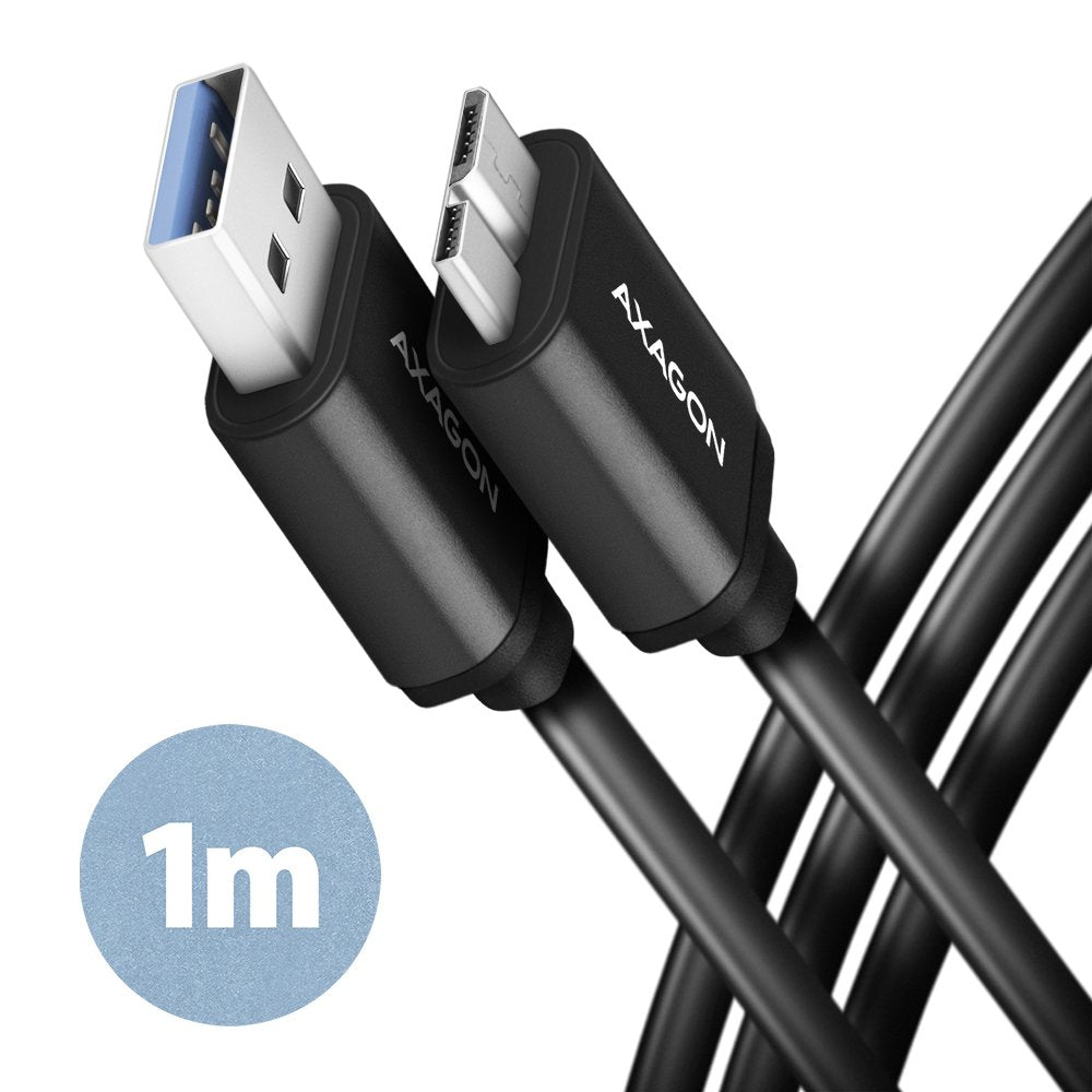 Axagon Hmm3-Am10ab Cable Micro-B Usb Auf Usb-A 3.2 Gen 1, Negro - 1m