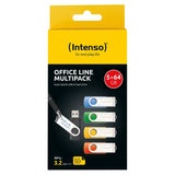Intenso Office Line        256gb Usb Stick 3.2  Multipack X5 Bunt