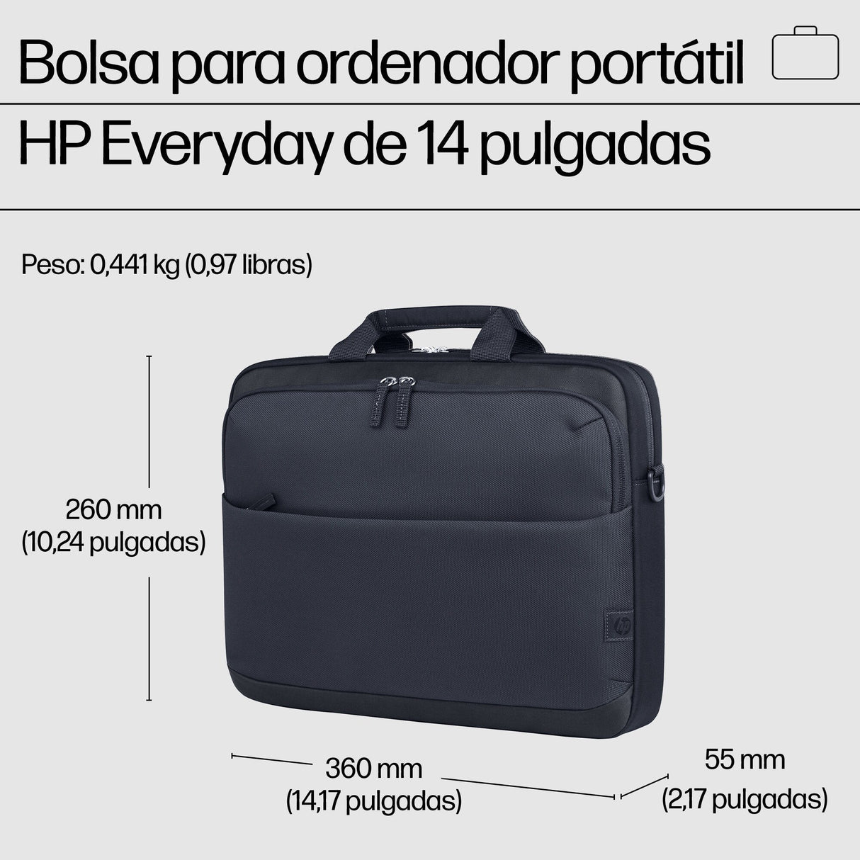 EAN 0198122601943 - HP Everyday 14 Odyssey Gray Laptop Bag 35,8 cm (14.1") Maletín Gris imagen 3