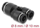 Delock Pneumatik Steckverbinder 2 X 8 Mm A 1 X 10 Mm Con Befestigungsloch Y-For