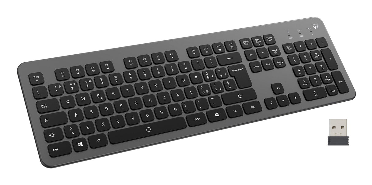 Ewent Ew3296 Teclado Inalambrico Multiconexion - 3 Conexiones Simultaneas - 1xwireless 2.4ghz, 2xbluetooth 5.0 - Color