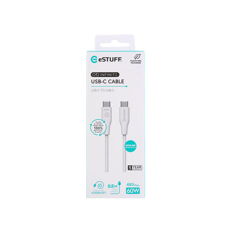 EAN 5715063042328 - eSTUFF ES604070 cable USB USB 2.0 0,5 m USB C 60 W Blanco imagen 4