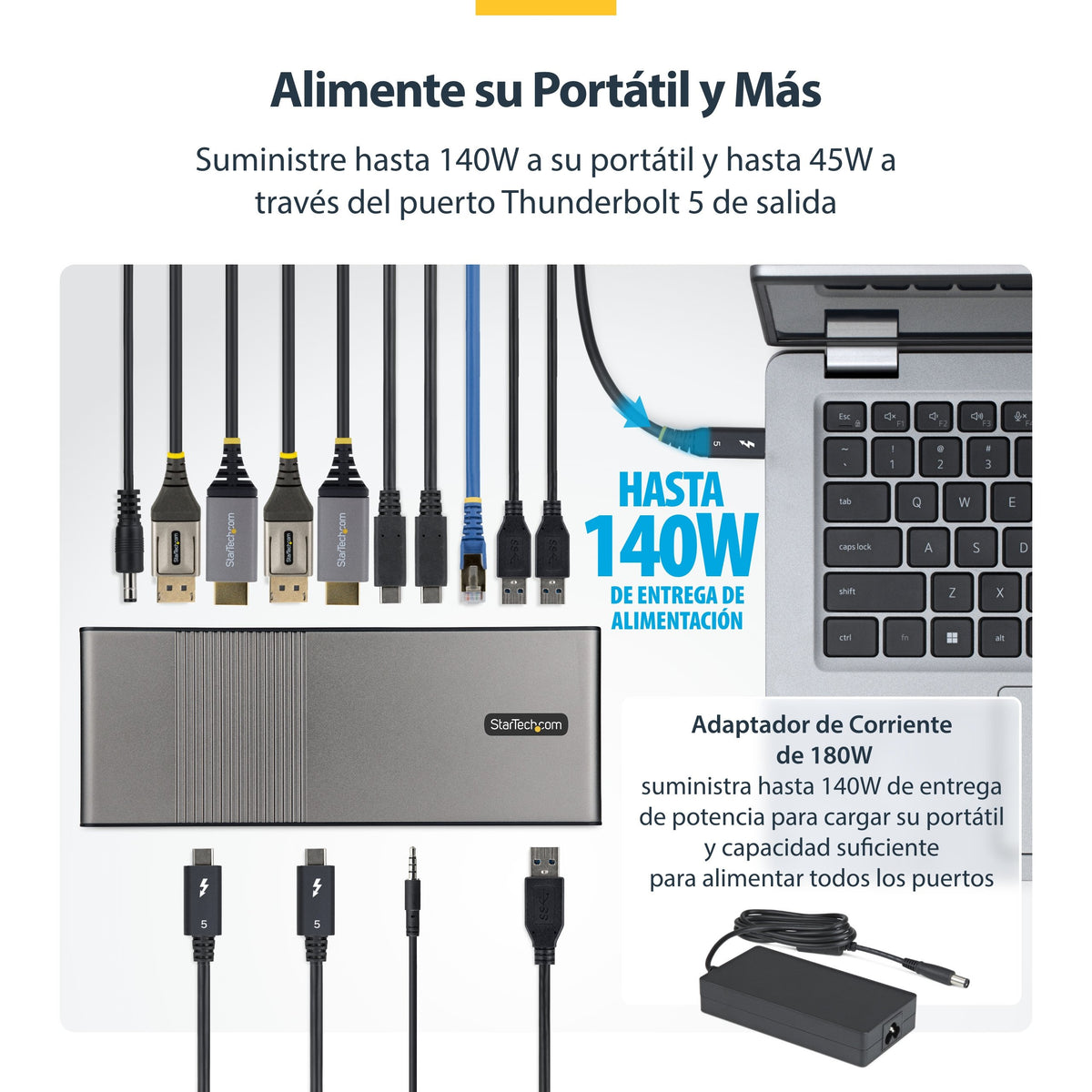 EAN 65030921879 - StarTech.com 206UE-TB5USB4DOCK base para portátil y replicador de puertos Alámbrico Thunderbolt 5 Negro, Gr imagen 11