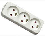 StikdSe 3 Udtag M/Jord, 5,0m  Ledning, Hvid.,