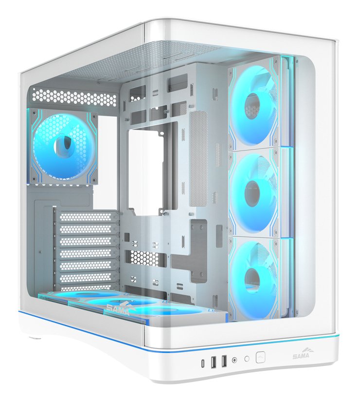 Sama V62 Atx Mid-Tower Atx Pc Case White Retail