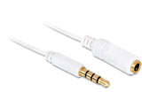 Delock Verlängerungscable Audio Klinke 3,5 Mm Stecker   Buchse 4 Pin 0,5 M