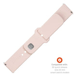 Fixed Silicone Sporty Strap Set With Quick Release 20mm For Smartwatch, Pink