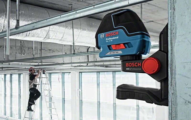Láser De Líneas Bosch Professional Gll 3-50 Professional, Láser De Líneas Cruzadas Azul/Negro, Objetivo Láser, Bolsa Protectora 601063800
