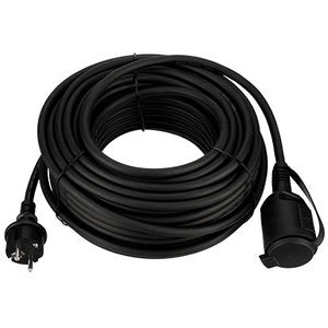 Extension Rev Ip44 25m Negro