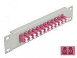 Delock 66790 Panel De Conexión De Fibra Óptica De 10" De 12 Puertos Lc Duplex Violeta 1u Gris