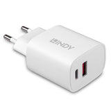 Lindy 73413 Cargador De Pared Usb Typ A & C  20w, Blanco