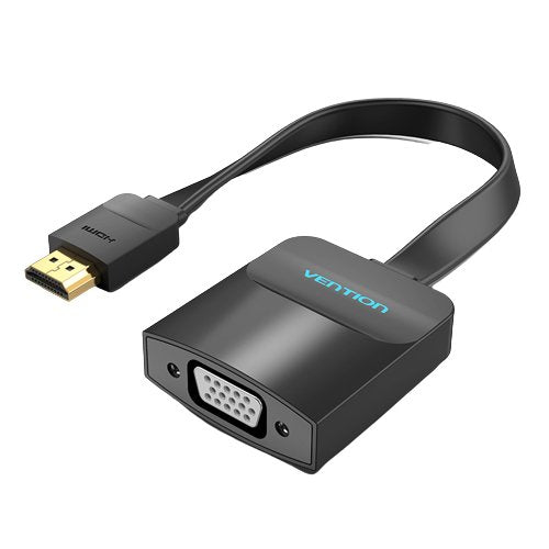 Cable Conversor Vention 74345 Hdmi Macho Vga Hembra Jack 3.5 Hembra 15cm Negro
