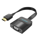 Cable Conversor Vention 74345 Hdmi Macho Vga Hembra Jack 3.5 Hembra 15cm Negro