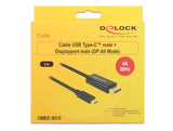 Delock Cable Usb Type-C  -> Displayport M/M (Modo Dp Alt) 4k 60 Hz 3 M Negro