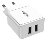 Cargador De Pared Ansmann Hc212 2xusb 2400ma Blanco