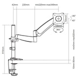 Soporte Pantalla Para Mesa  13-27 De Brazo Hidraulico  Inclinable  Y Giratorio 360º Max. Vesa 100x100 Hata 9kg