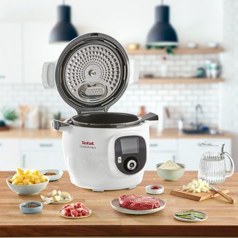Tefal Cy851130 Olla Multi-Cocción 6 L Cromo, Blanco