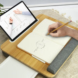 Techly Bamboo Portable Laptop Desk Stand With Padded Base And Tablet Stand