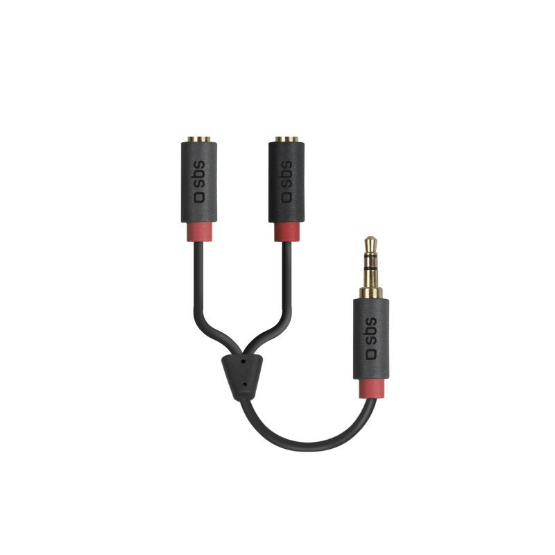 Sbs Tecablesplitter Cable De Audio 0,2 M 3,5mm 2 X 3.5mm Negro