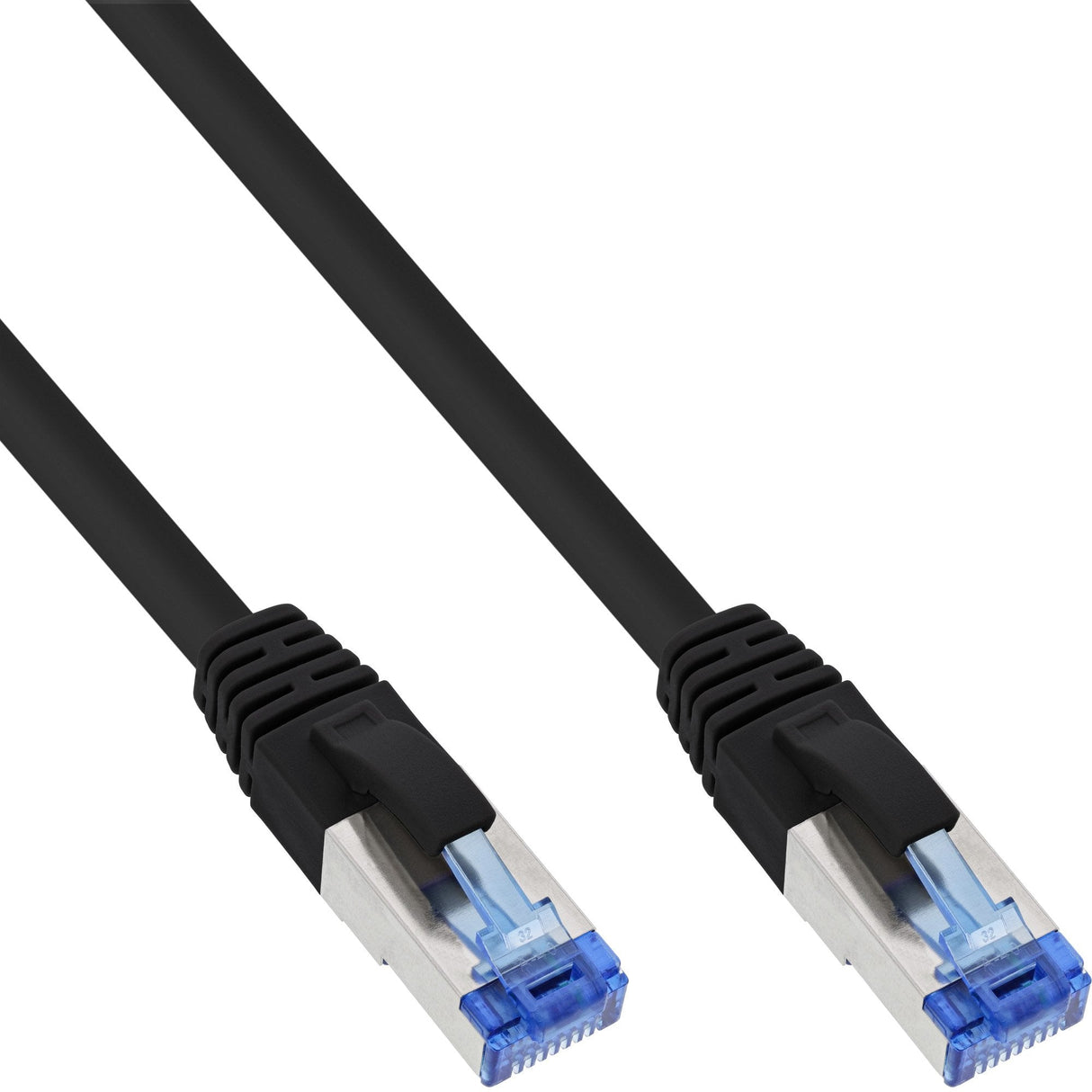 Cable De Red Inline S/Ftp Pimf Cat.6a Libre De Halógenos 500mhz Negro 0.3m