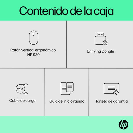 EAN 0196548939633 - HP 920 Ergonomic Vertical Mouse ratón Universal mano derecha Bluetooth + USB Type-A 4000 DPI imagen 9