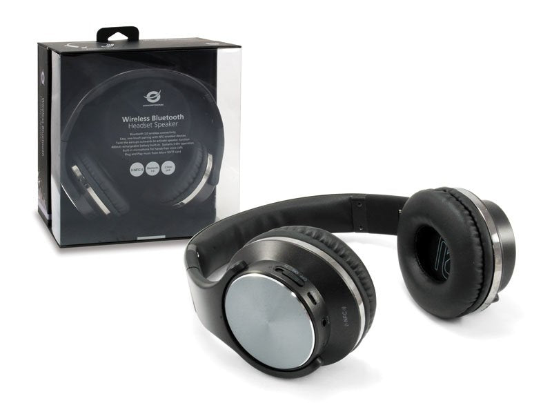 Cconceptronic Auriculares Bluetooth Con Funcion Altavoz  Manos Libres Reproduce Desde  Microsd Negro