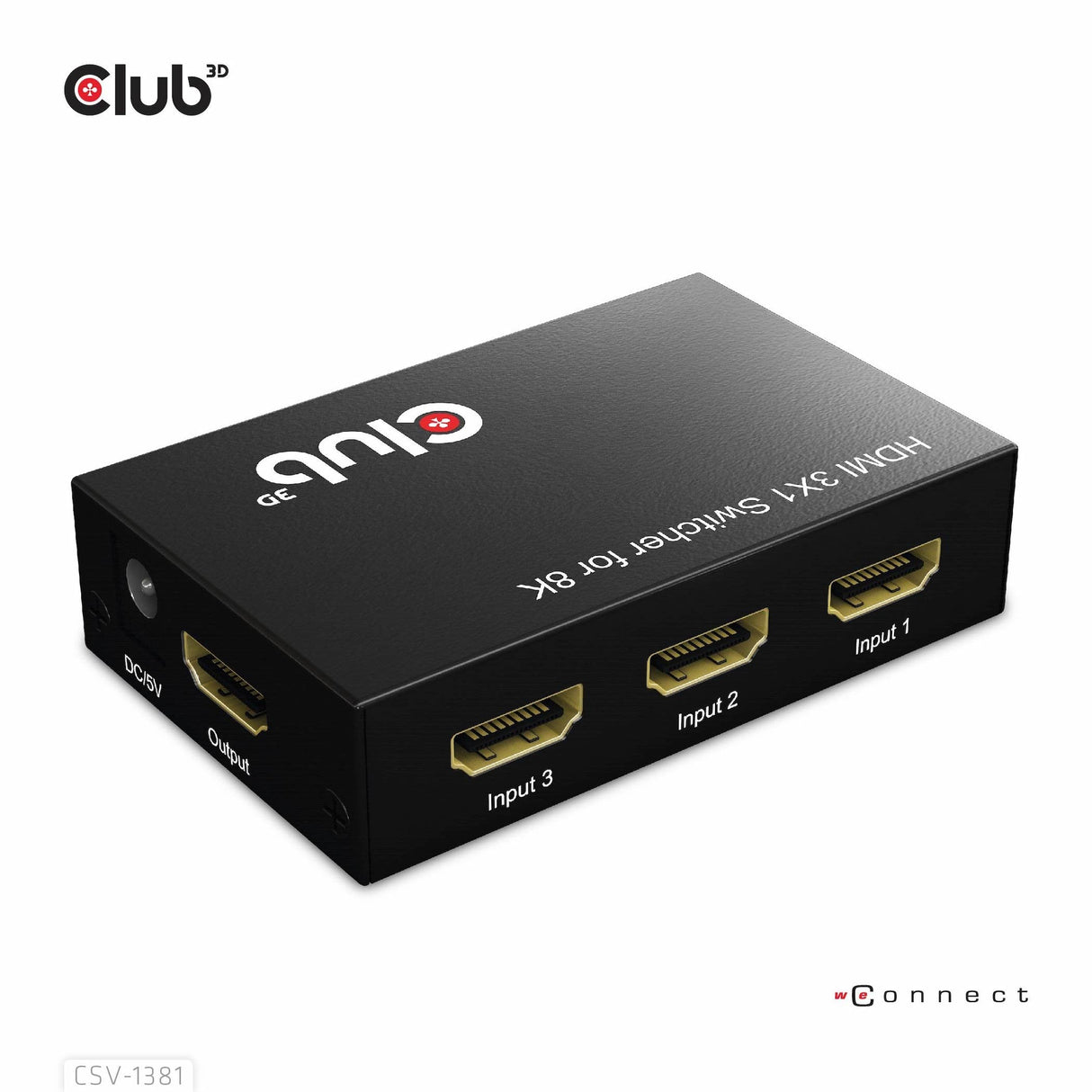 EAN 8719214472719 - CLUB3D 3 to 1 HDMI 8K60Hz Switch interruptor KVM Negro imagen 3