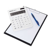 Maul Calculadora Bolsillo Mxl 12  Pantalla Grande De 12 Dígitos  Calculadora Grande Con Funciones Comerciales  Calculadora Con Batería Y Energía Solar  20,5 X 15,5 X 3,5 Cm  Blanco