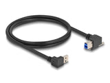 Delock 80481 Cable Usb 5 Gbps Usb Tipo-A Macho 90° Inclinado Hacia Abajo A Usb Tipo-B Macho Con Tornillo 90° Ángulo Recto 1 M Negro