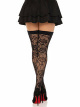 Leg Avenue - Medias Red Rosas Silvestres Negro