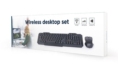 EAN 8716309091541 - Gembird KBS-WM-02 teclado Ratón incluido Oficina RF inalámbrico QWERTY Inglés de EE. UU. Negro imagen 4