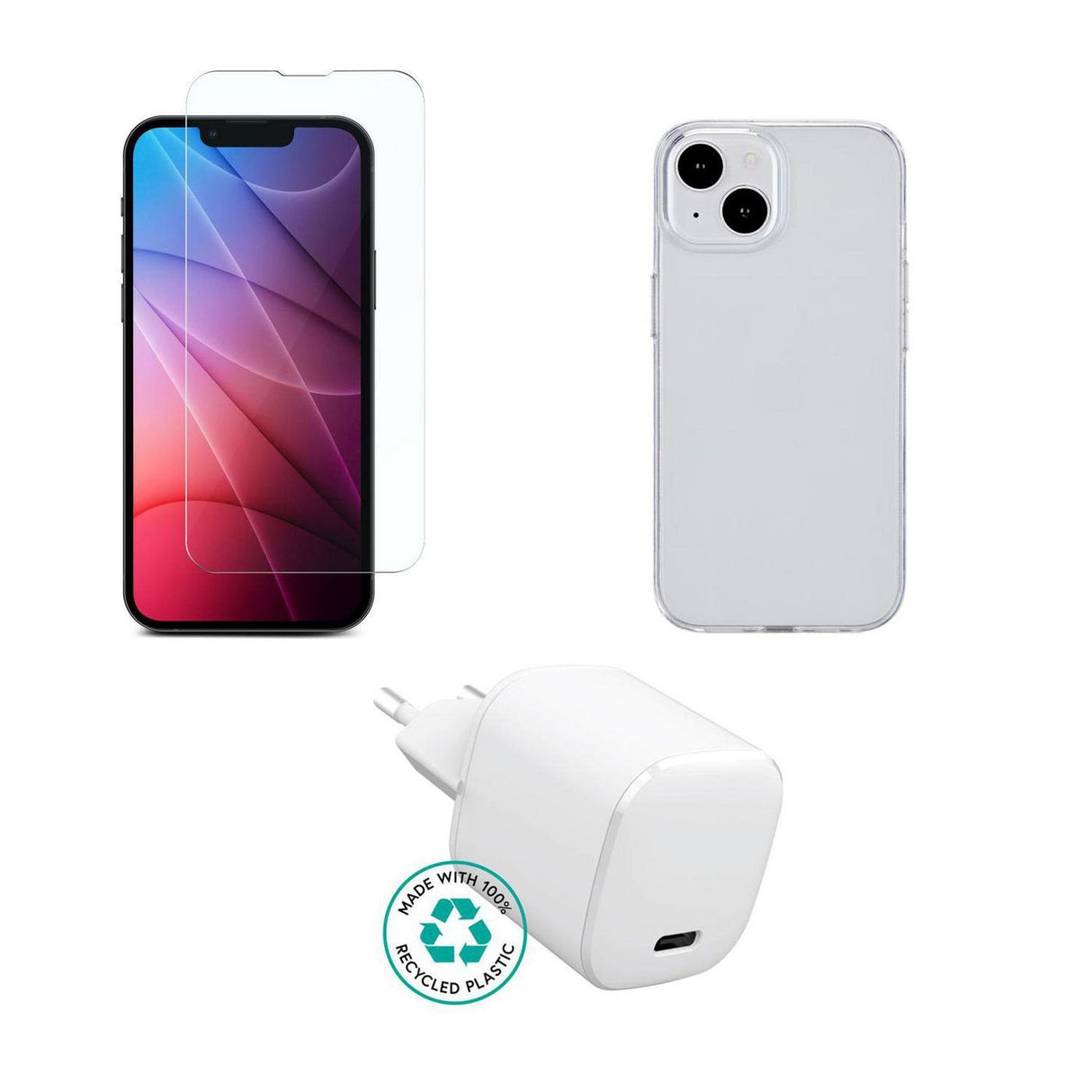 Estuff Es-Kit-Iph14 Cargador De Dispositivo Móvil Teléfono Móvil Transparente, Blanco Corriente Alterna Interior