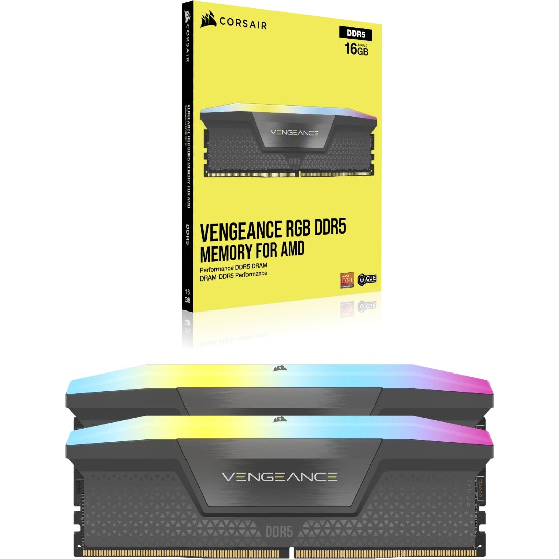 Memoria Corsair Ddr5 32gb 2x16gb Pc6000 Vengeance Rgb Cmh32gx5m2b6000z38