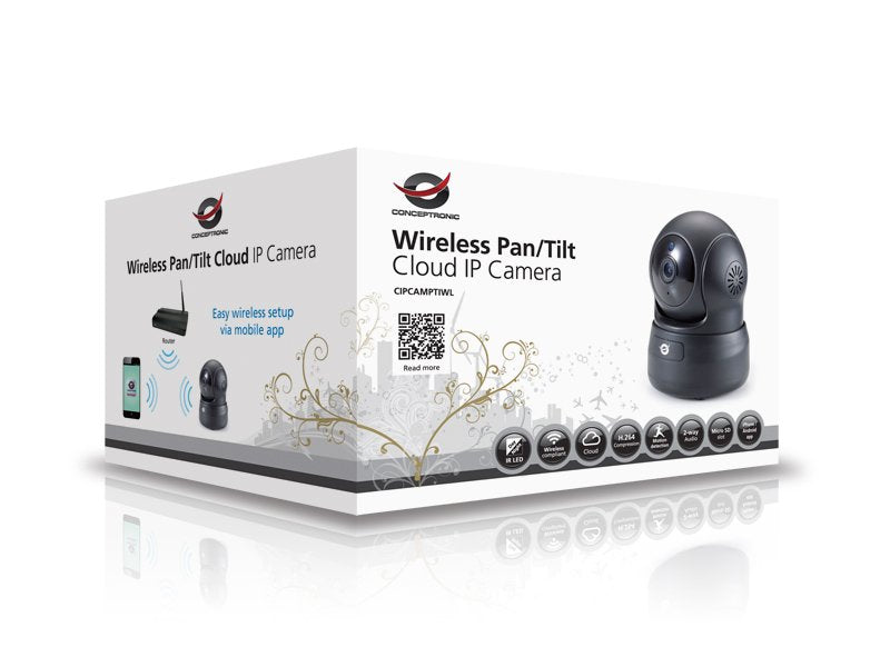 Conceptronic Camara Ip Wifi 720p Cipcamptiwl V3 Con Rotacion E Inclinacion Remota Iluminacion Led