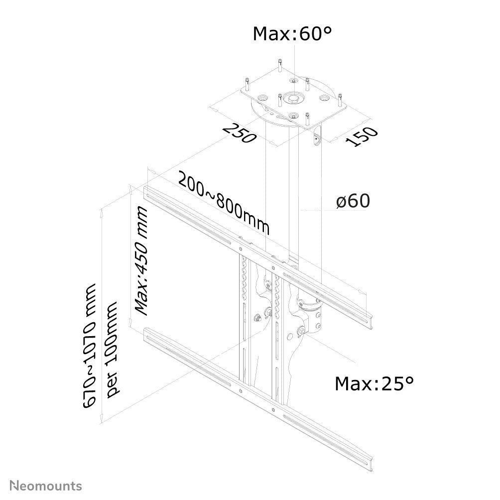 EAN 8717371441067 - Neomounts PLASMA-C100 soporte para TV 190,5 cm (75") Plata imagen 3