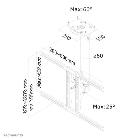 EAN 8717371441067 - Neomounts PLASMA-C100 soporte para TV 190,5 cm (75") Plata imagen 3