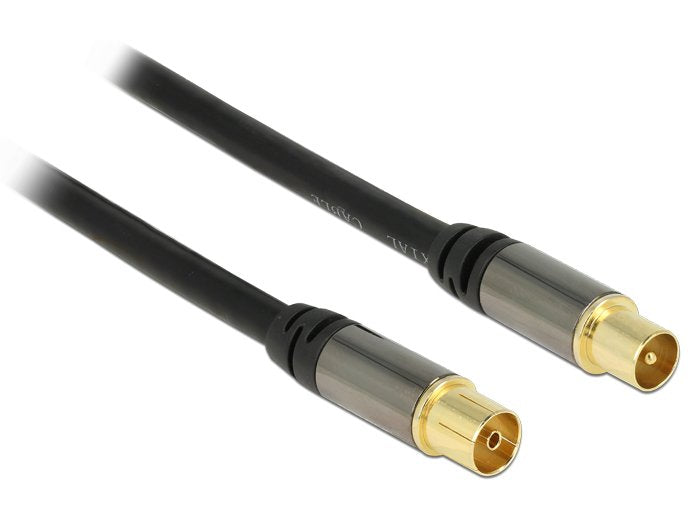 Delock Cable De Antena Iec Macho > Iec Hembra Rg-6/U 2 M Negro