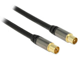 Delock Cable De Antena Iec Macho > Iec Hembra Rg-6/U 3 M Negro