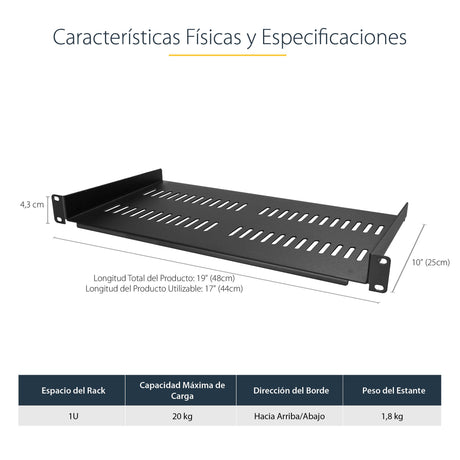 EAN 0065030867306 - StarTech.com CABSHELFV1U accesorio de bastidor Cajón metálico para rack imagen 6