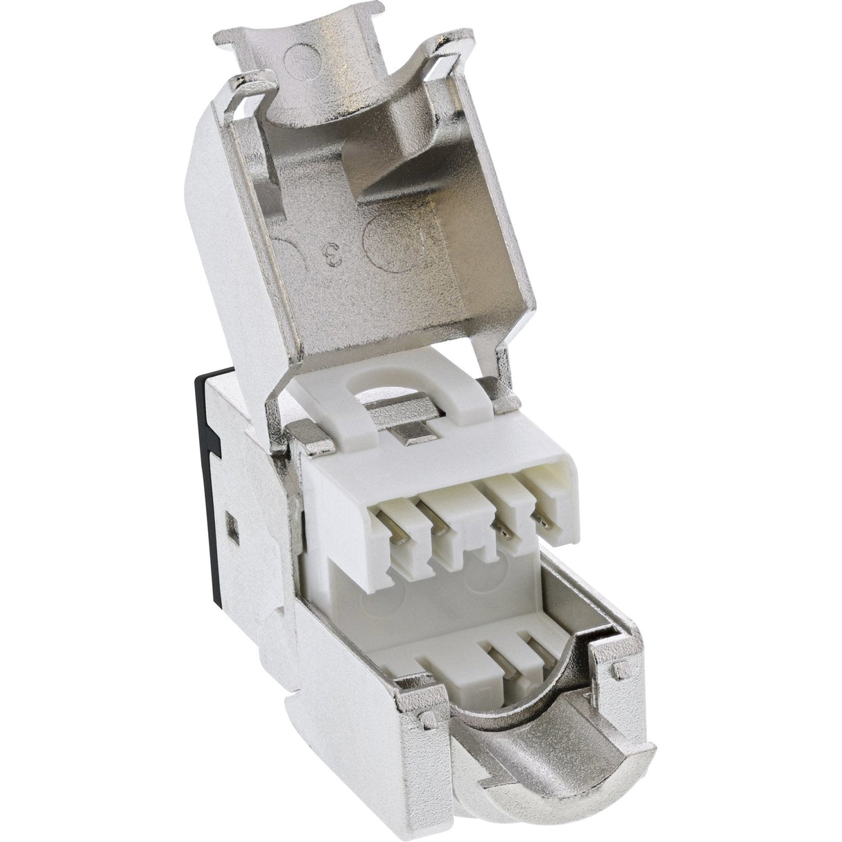 8 Piezas Pack Jack Inline Keystone Rj45, Blindado, Cat.6a, Negro
