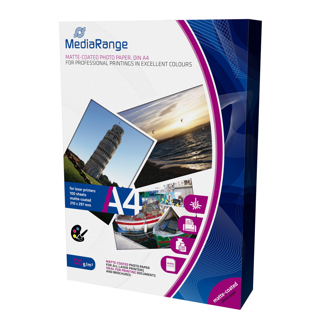 Papel  Mediarange Mrink106  Fotográfico A4 Blanco Mate