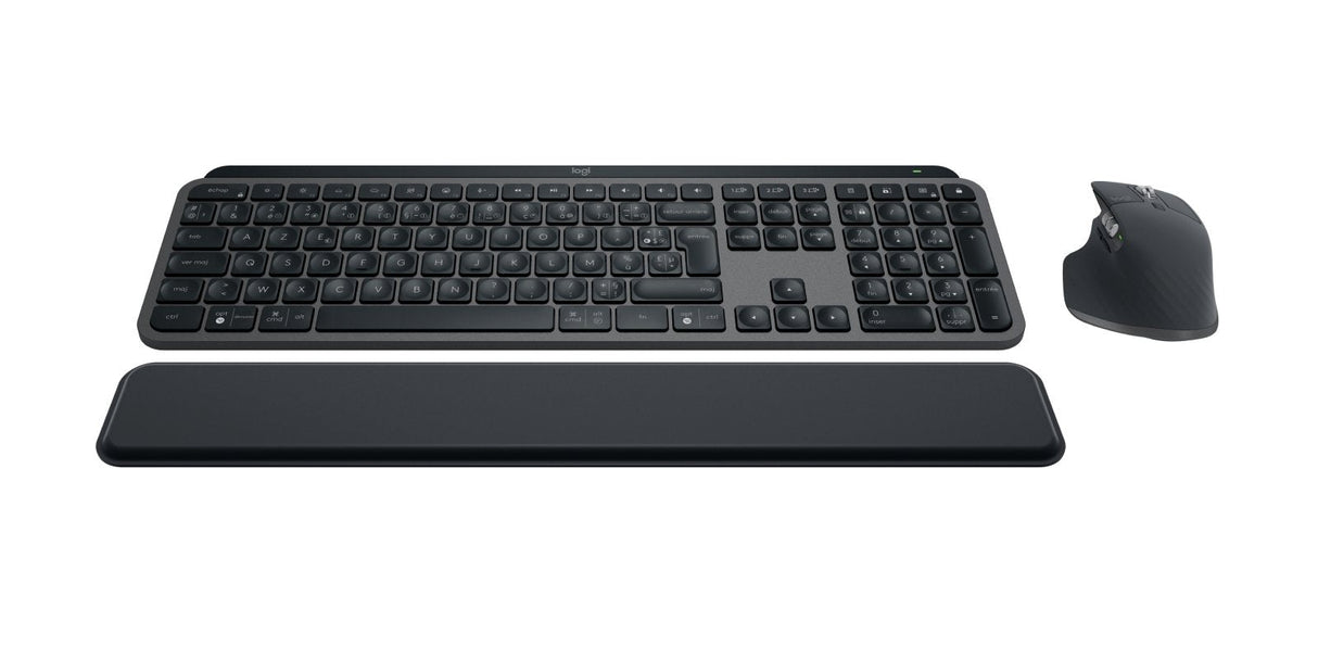 Logitech Mx Keys S Combo Juego De Teclado Y Ratón Retroiluminación Inalámbrico Bluetooth Le Azerty Francés Interruptor: Tecla De Tijera Grafito Con Palm Rest