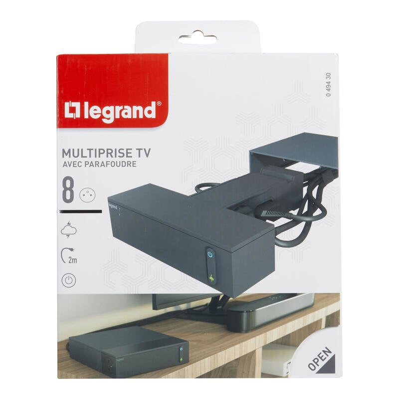 Przedluzacz Tv Ochron   4x2p+Z + 4x2p 2m Czarny