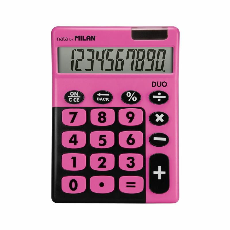 Milan Calculadora Touch Duo 10 Digitos Dual Blister Rosa